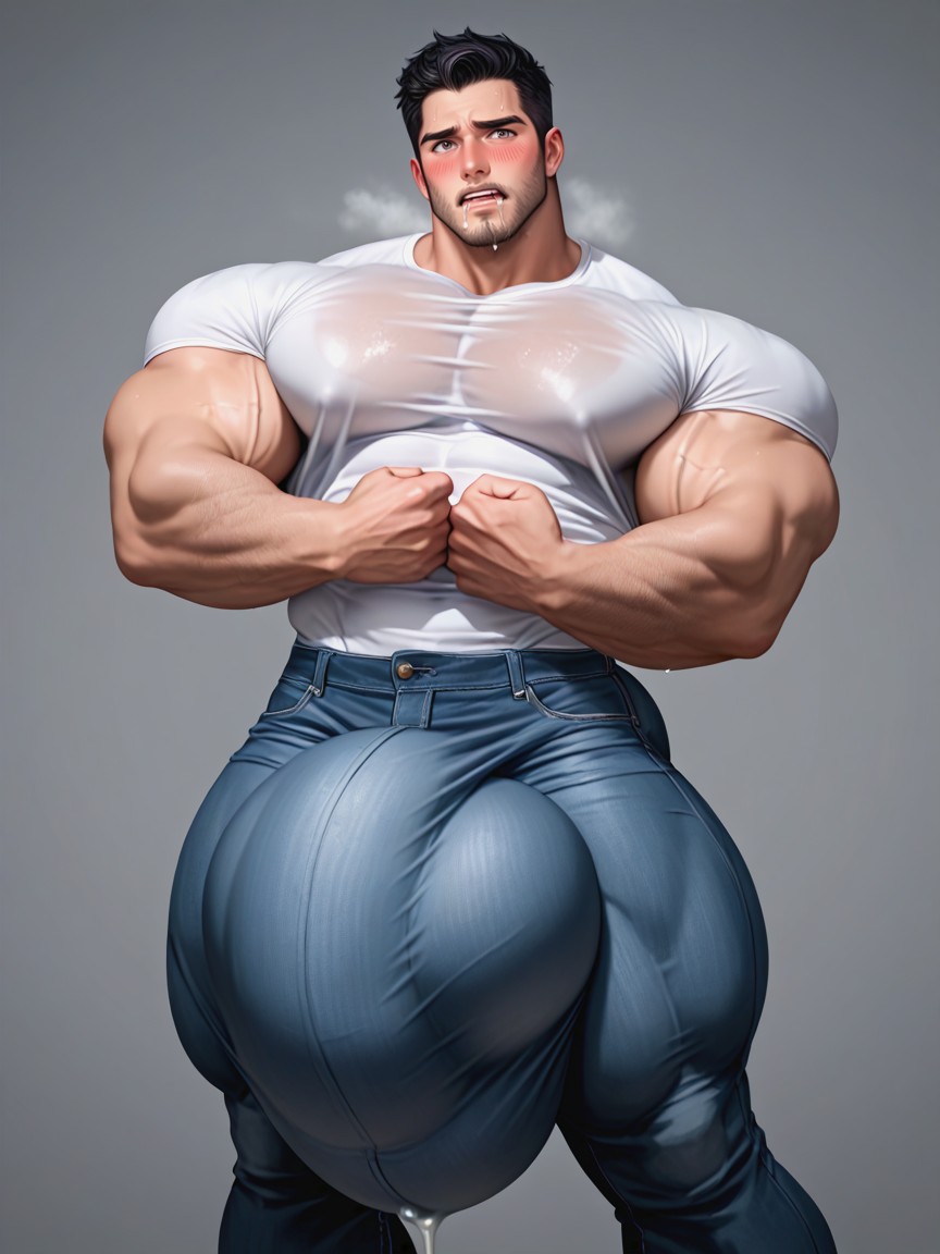 Uncensored, Correct Anatomy, Gigantic Fully Erect Cock Bulge Porno IA Gay