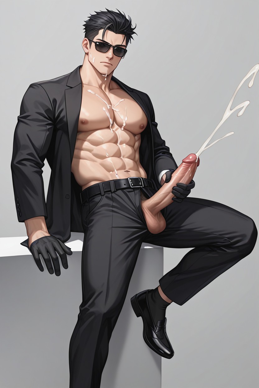 Penis Standing Up, Open Penis, Penis Showing Through Pants Fly ゲイAIポルノ