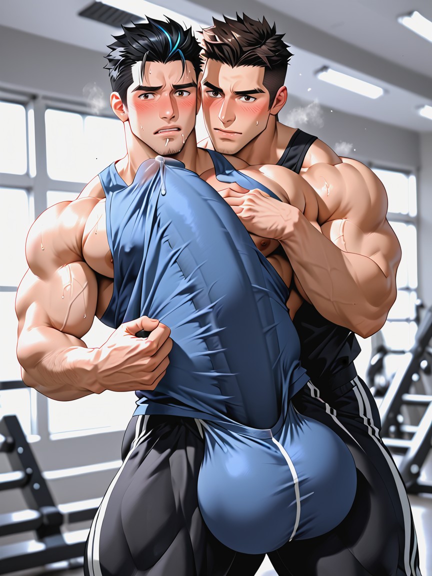Growth, Blushing, Blue Hair AI Gay Porn