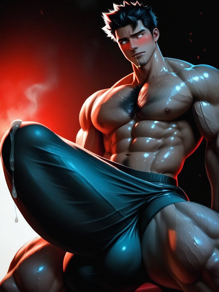 Cock Bulge Bigger Than Entire Body, Only Men, Kiss Own Cock Tip Porno IA Gay