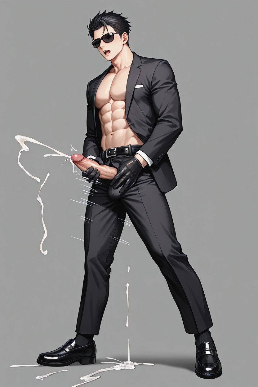 Full Black Gloves, Open Penis, 18+ AI同性恋黄片