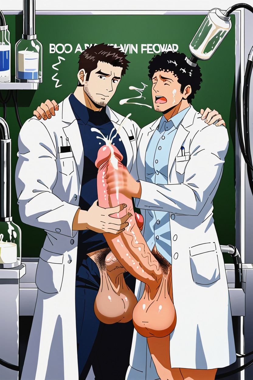 Licking Cock, K, With One Hand Against Wall ゲイAIポルノ