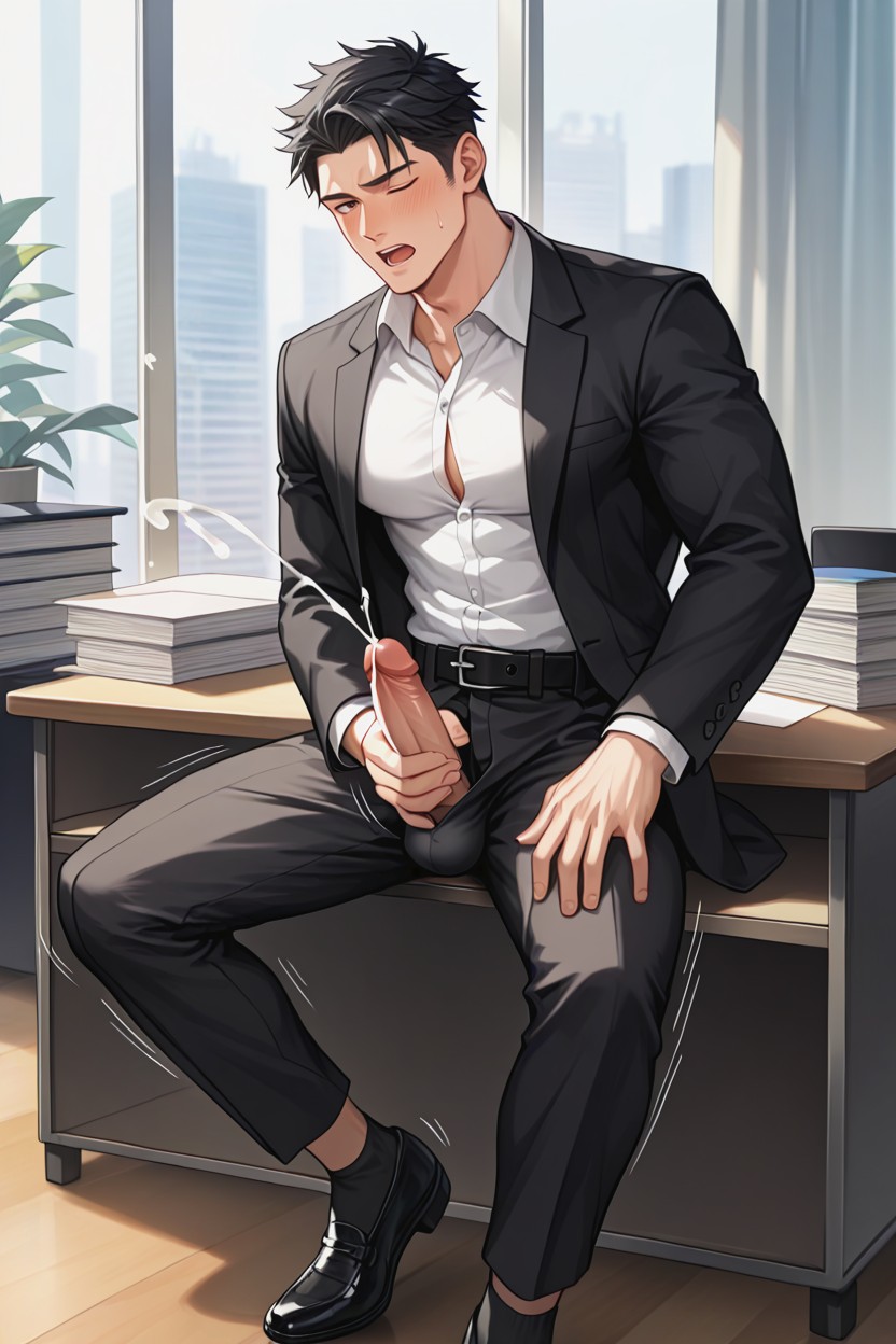 Moaning, Office Background, Medium Penis Size AI同性戀黃片