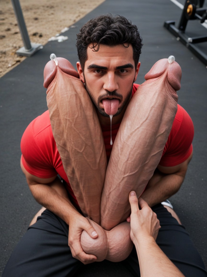 Drooling, Cum On Face And Chest, Hands Cupping Massive Balls AI同性恋黄片