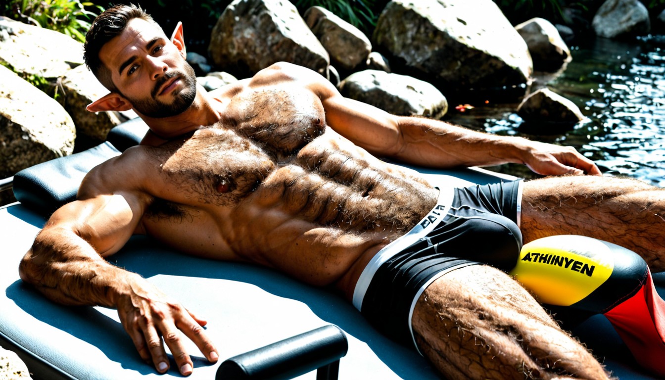 Very Handsome Face, All Extremely Hairy Chest, Wide Angle View AI同性戀黃片