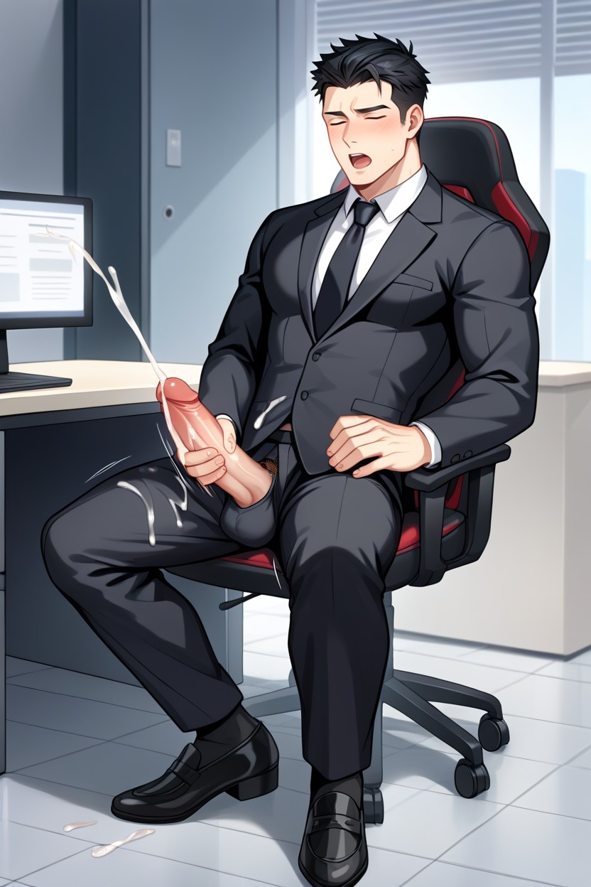 Open Penis, Black Office Suit, Black Work Shoes Porno gay IA