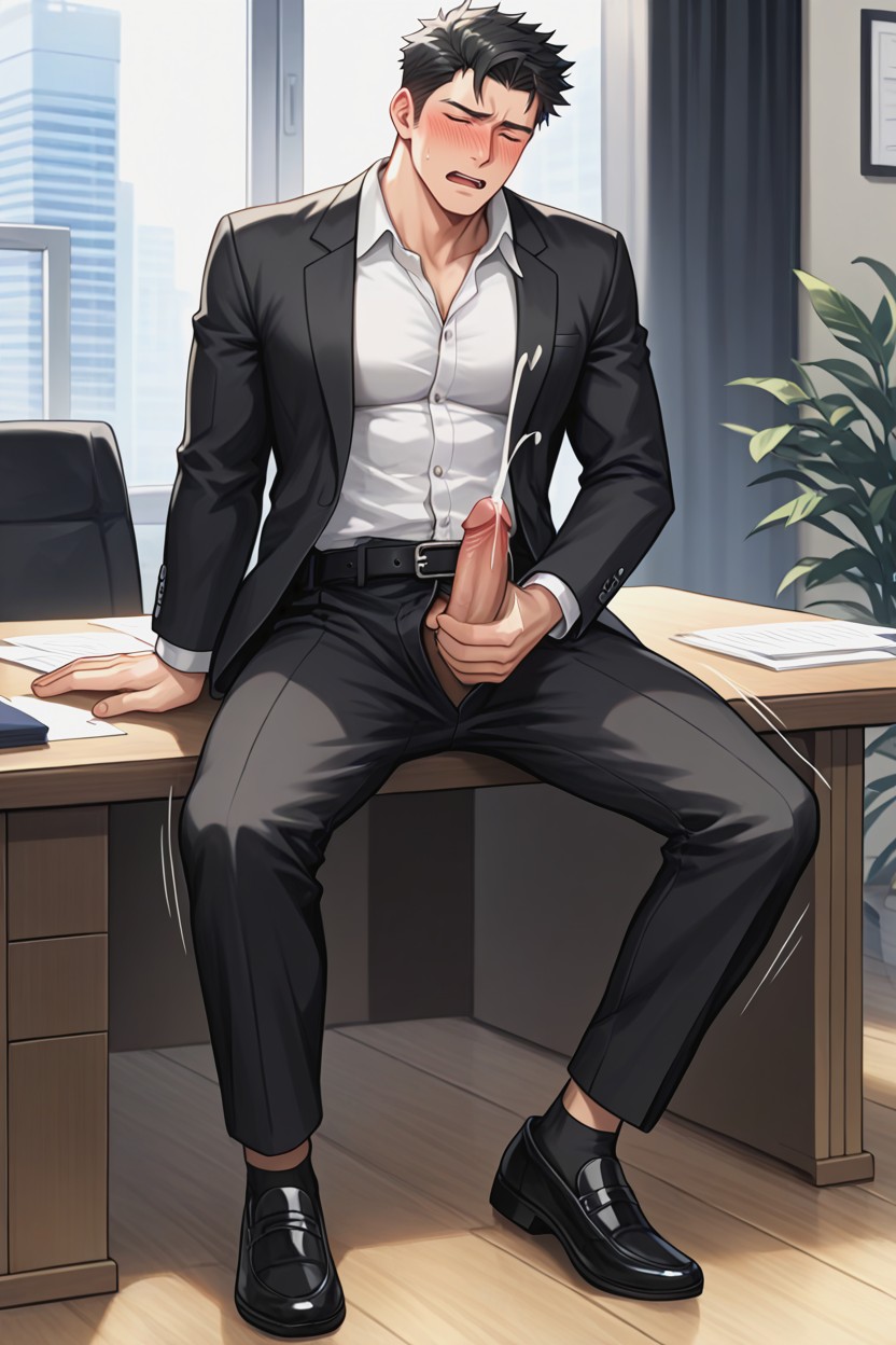 Motion Lines, Muscular Body, Light Skin AI Gay Porn