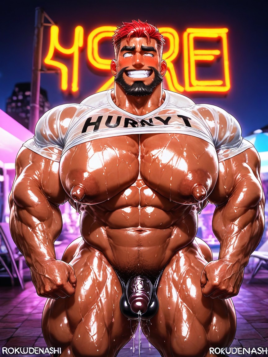 Hyper Muscular Man Cunt, Hyper Muscular Bottom, Big Pussy AI Gay Porn