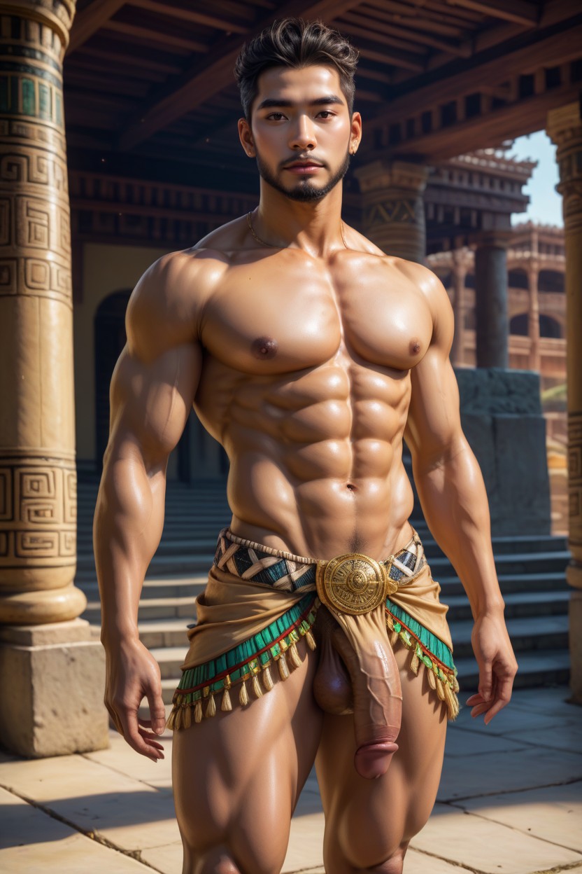 Dynamic Pose, Narrowwaist, Eight-pack Firm Defined Abs AI同性恋黄片