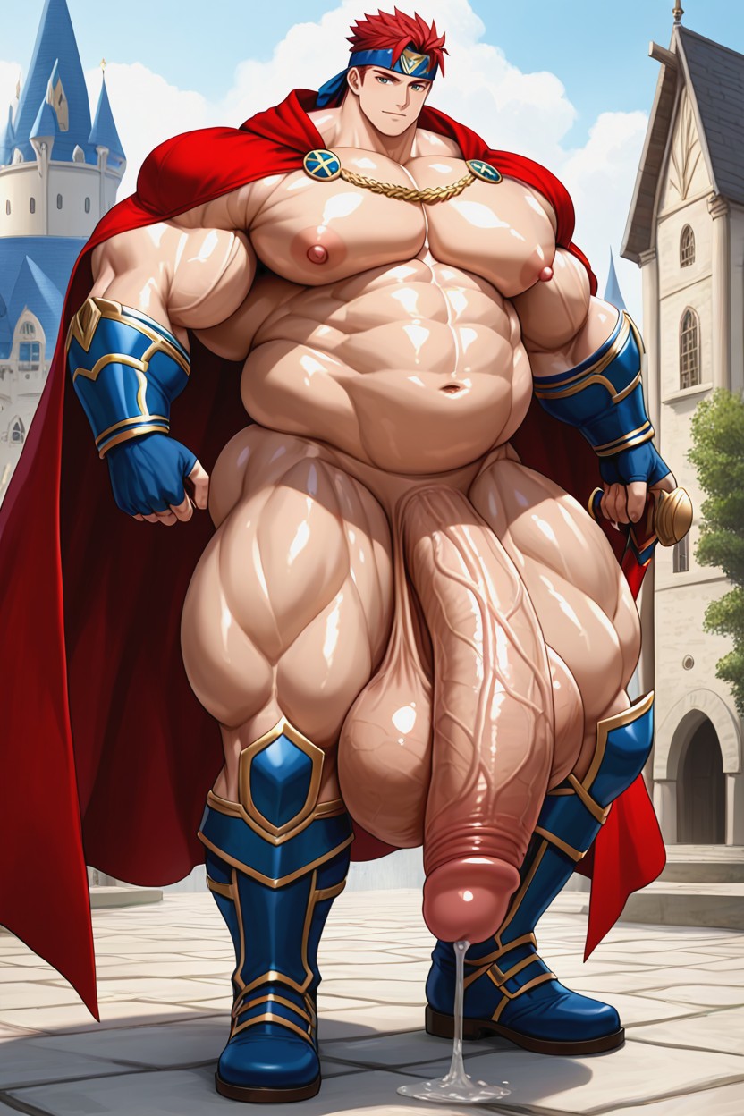 Holding Sword, Penis Hanging To The Ground, Wide Hips Pornografia gay com IA