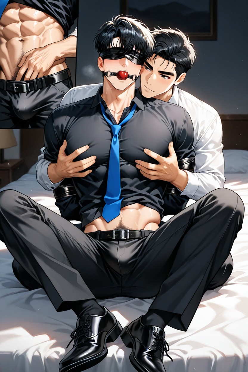 He Was And By A Man, In The Bed Room, Black Shirt AI同性戀黃片