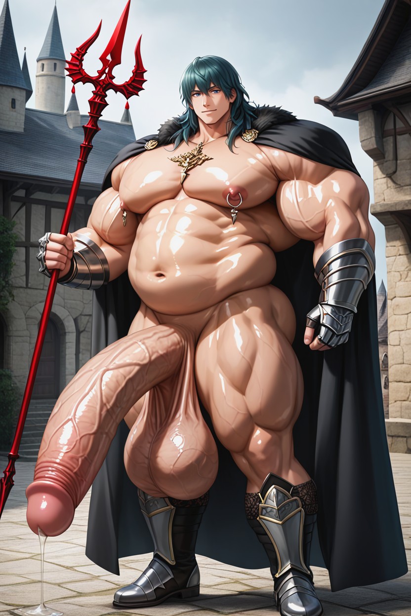Thick Fat, Black Armor, Dark Teal Hair AI同性恋黄片