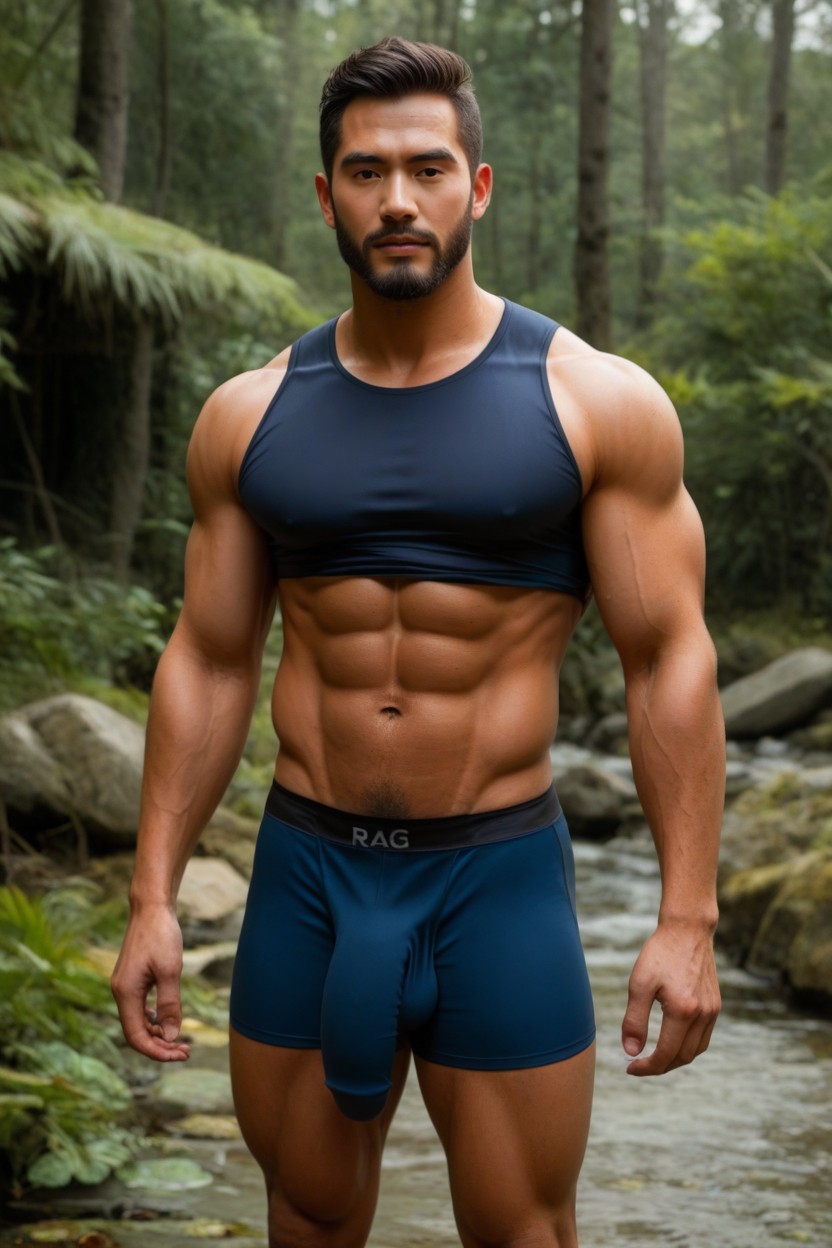 18+, Large Flaccid Bulge Covered Inside Hide Breeches, Fresh Haired Look Porno IA Gay