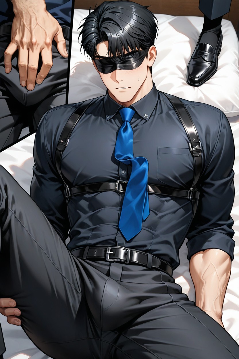 In The Bed Room, Long Sleeves That Aren't Rolled Up, Stay On The Bed AI Gay Porn