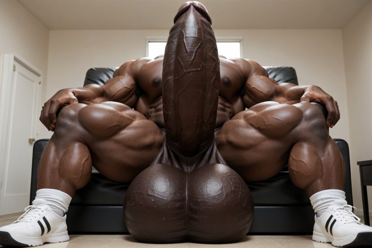 Penis Takes Up Most Of Picture, Extremely Large Cock, Face Pornografia gay com IA