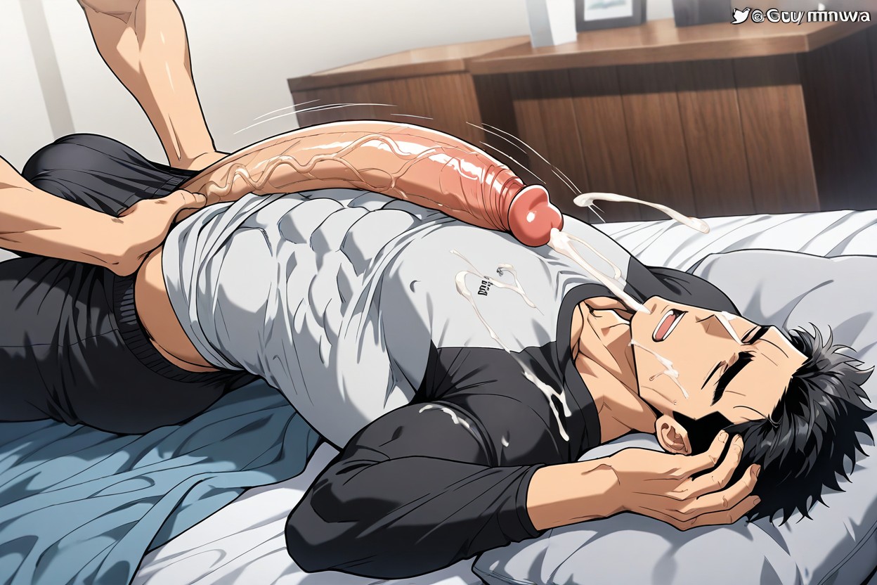 One Man Only, Wearing Loose T-shirt, Solo Man Wearing Loose Grey Sweatpants Porno gay IA