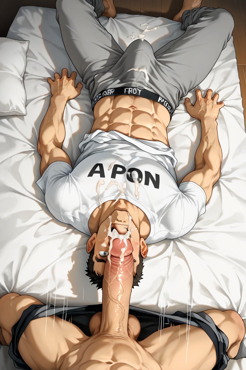 Own's Glans In Mouth, Erection, Bulge ゲイAIポルノ