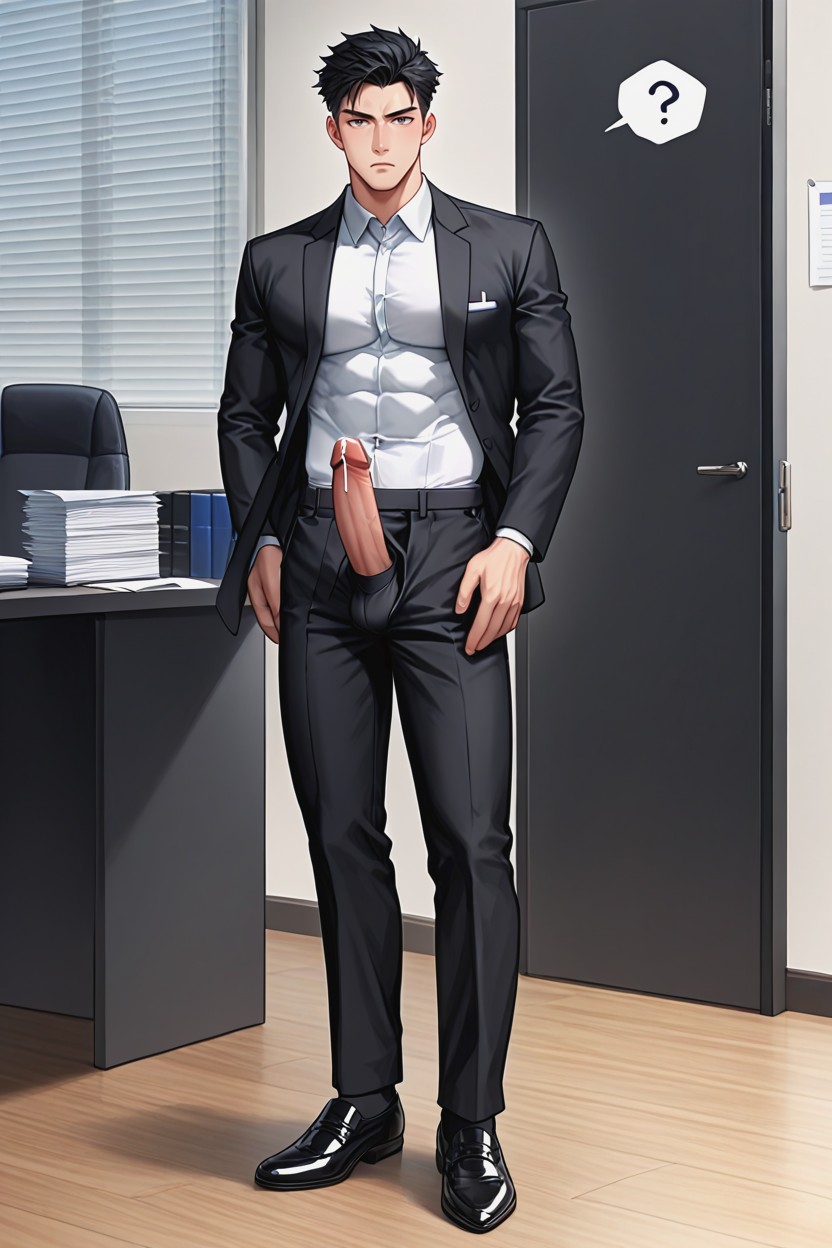 Black Work Shoes, Black Hair, 韓国人 AI同性恋黄片