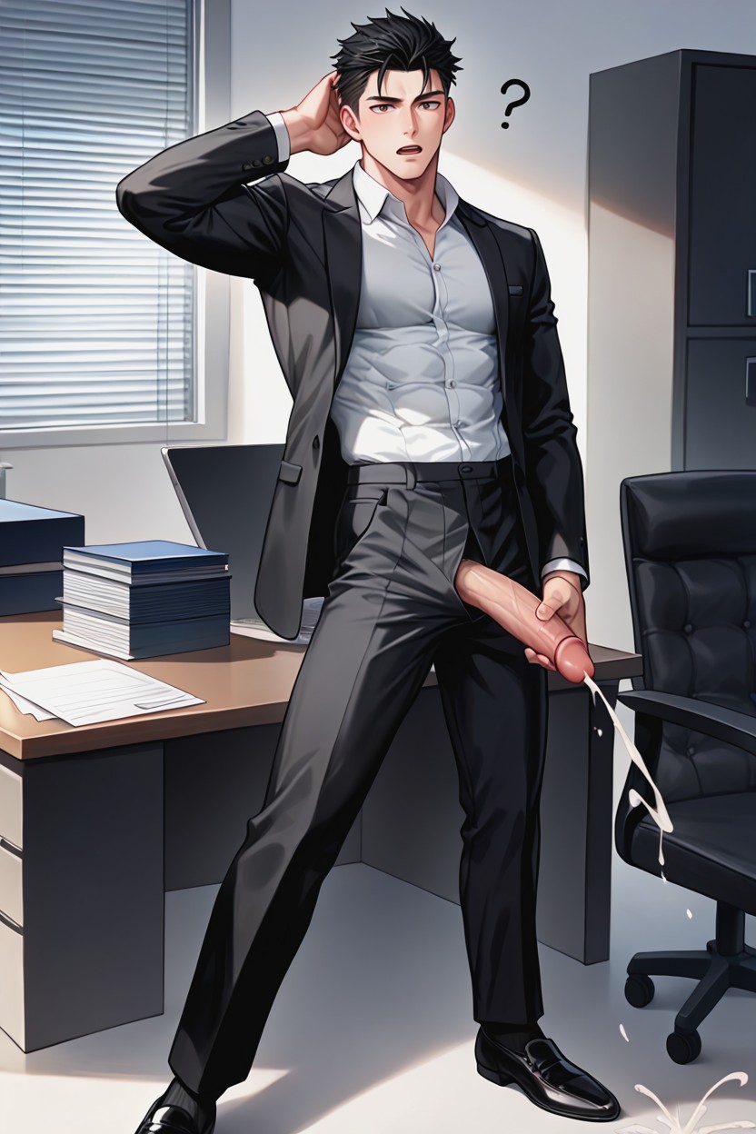 One Person, Erection, Office AI Gay Porn