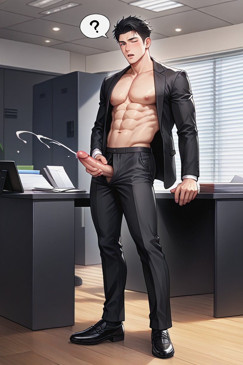 Black Socks, Hard Penis, Penis Showing Through Pants Fly AI同性戀黃片