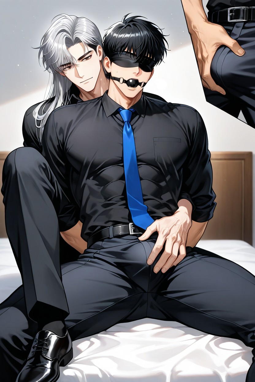 Stay On The Bed, Black Shirt, Black Office Pants Porno gay IA