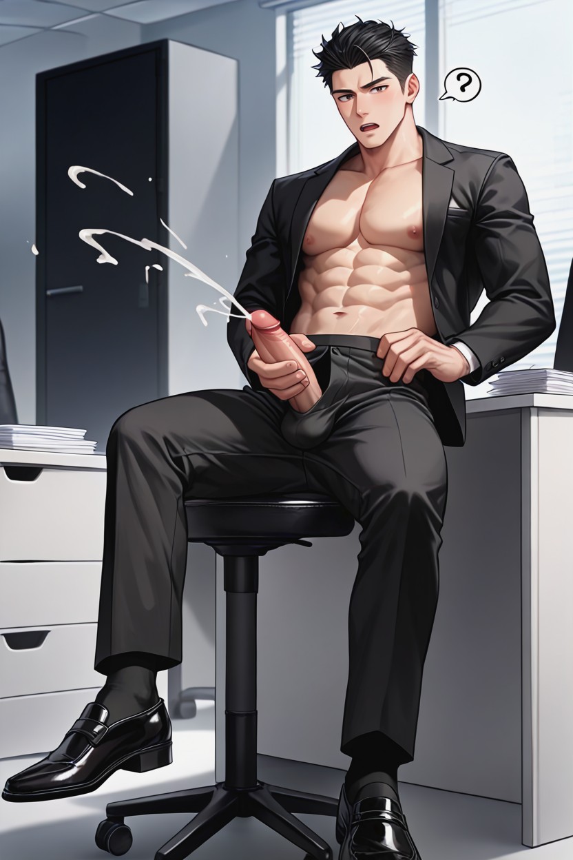 Black Socks, One Man Only, Black Office Pants ゲイAIポルノ