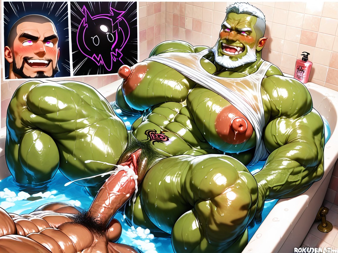 Huge Muscle, Rokudenashi, Excité Porno IA Gay