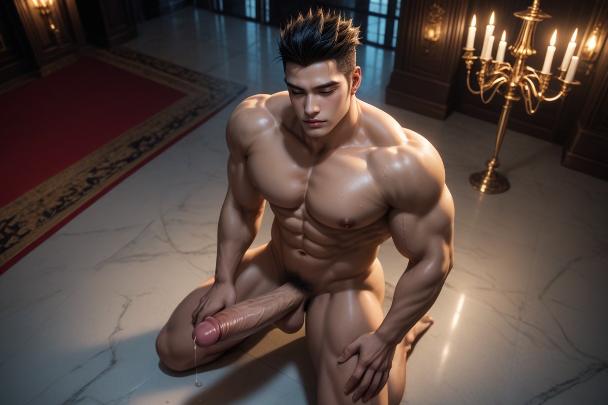 한국인, Abs, Dark Interior 게이 AI 포르노
