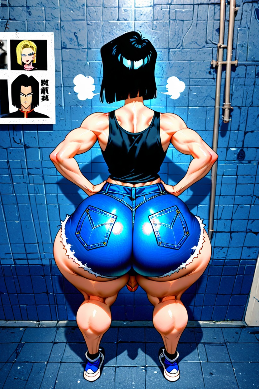 Thick Thighs, 黒髪, Supershort Chest ゲイAIポルノ