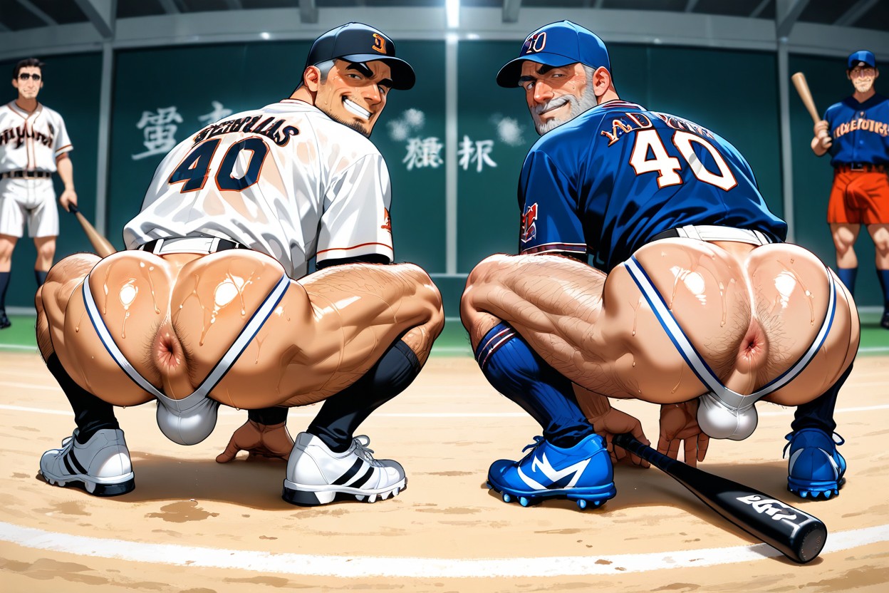 Chest Hair, Baseballuniform, Baseball Cleats KI Schwulenporno
