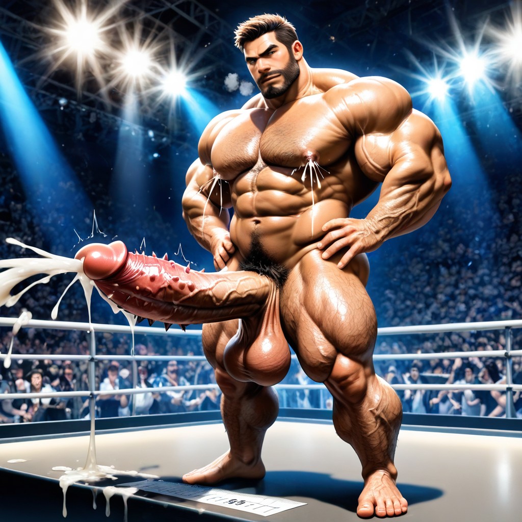 Big Thick Penis, Measuring Penis Length, Brown Hair AI Gay Porn