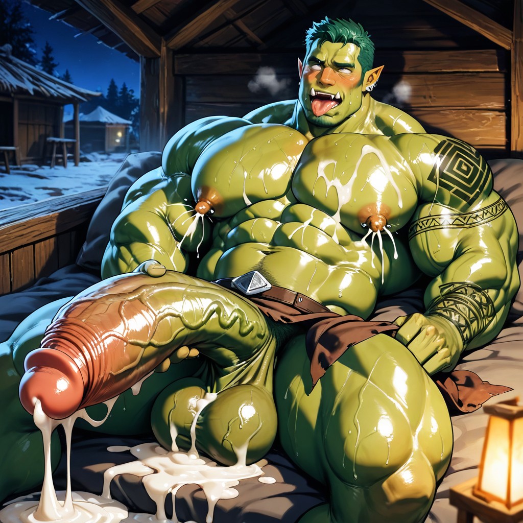 Steaming, Hyper Penis, Nipple Piercings Pornografia gay com IA