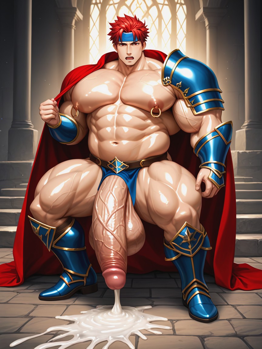 Masmorra, Nipple Rings, Huge Muscles Pornografia gay com IA
