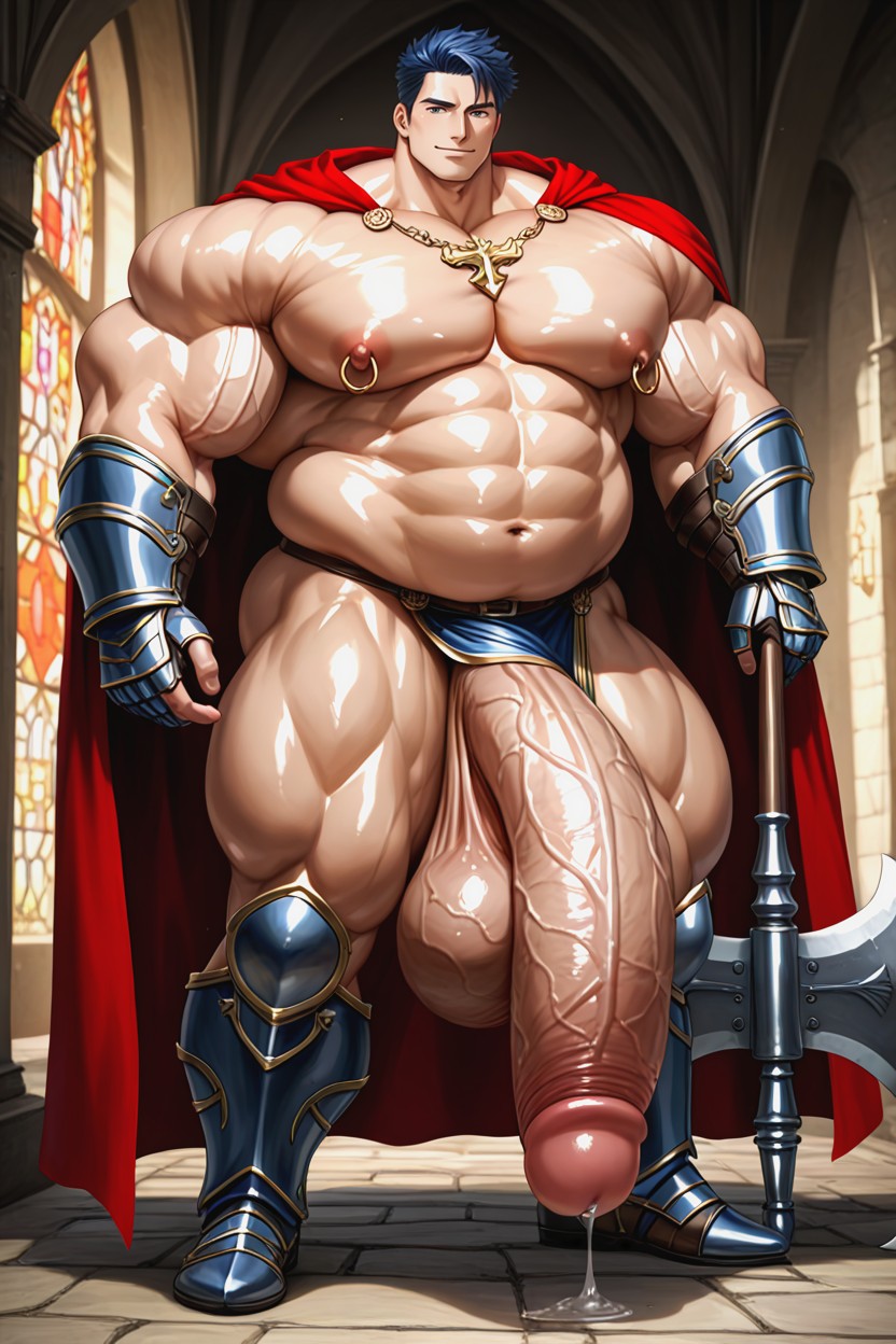 Gold Trim, Soft Facial Features, Hyper Long Gigantic Veiny Cock AI同性戀黃片