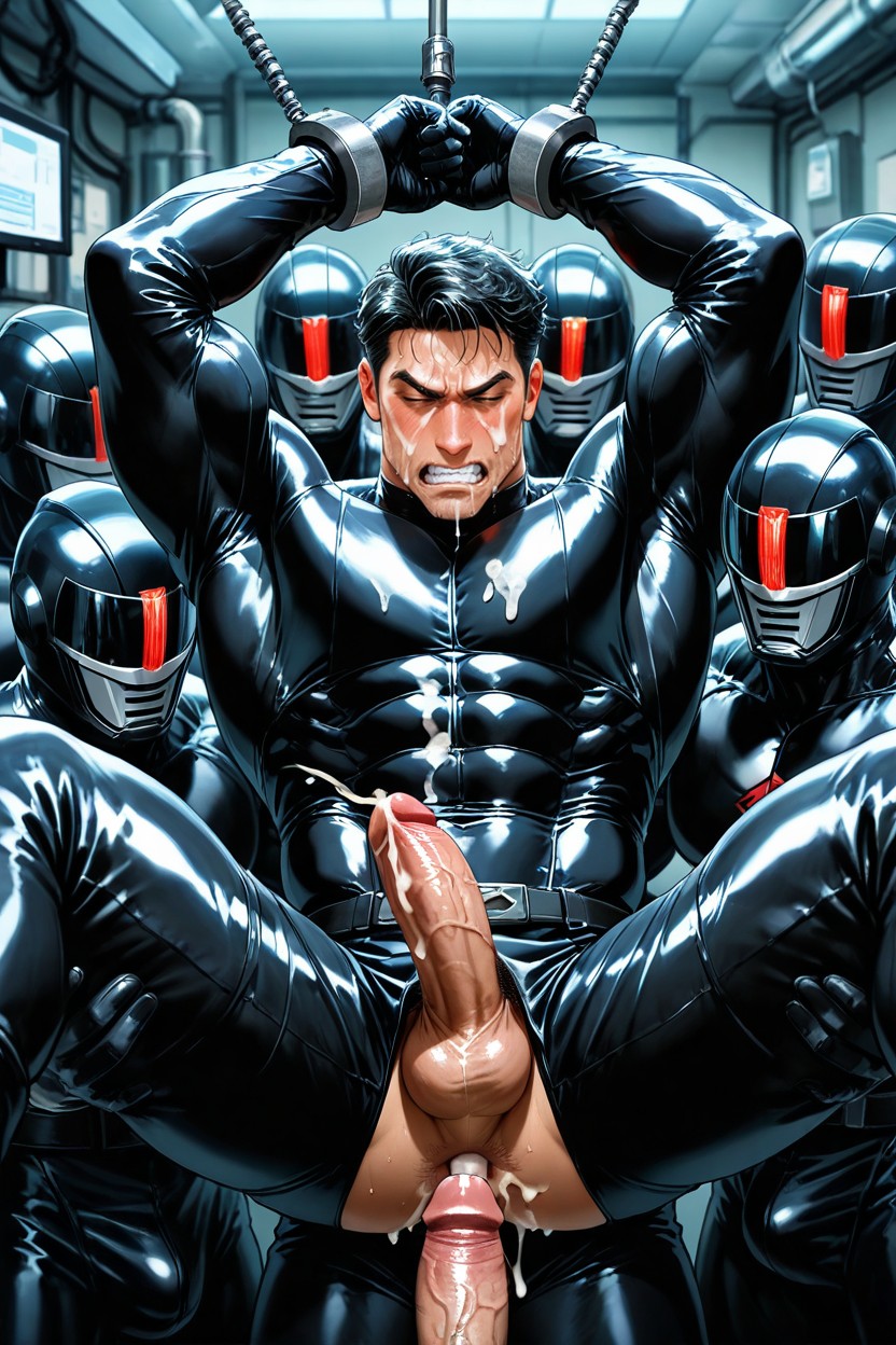 流大汗, And He Is Restrained In The Missionary Position By Strong Men, 望向觀眾 AI同性戀黃片