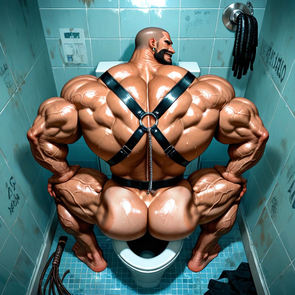 Muscular Ass, Veiny Muscles, Huge Balls AI Gay Porn