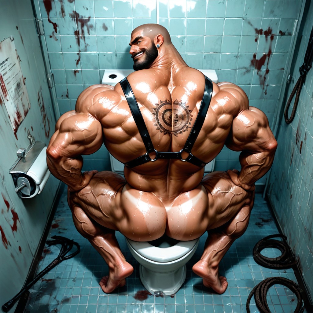 Neck Wider Than Face, Detailed Realistic Image, Sweaty Pornografia gay com IA