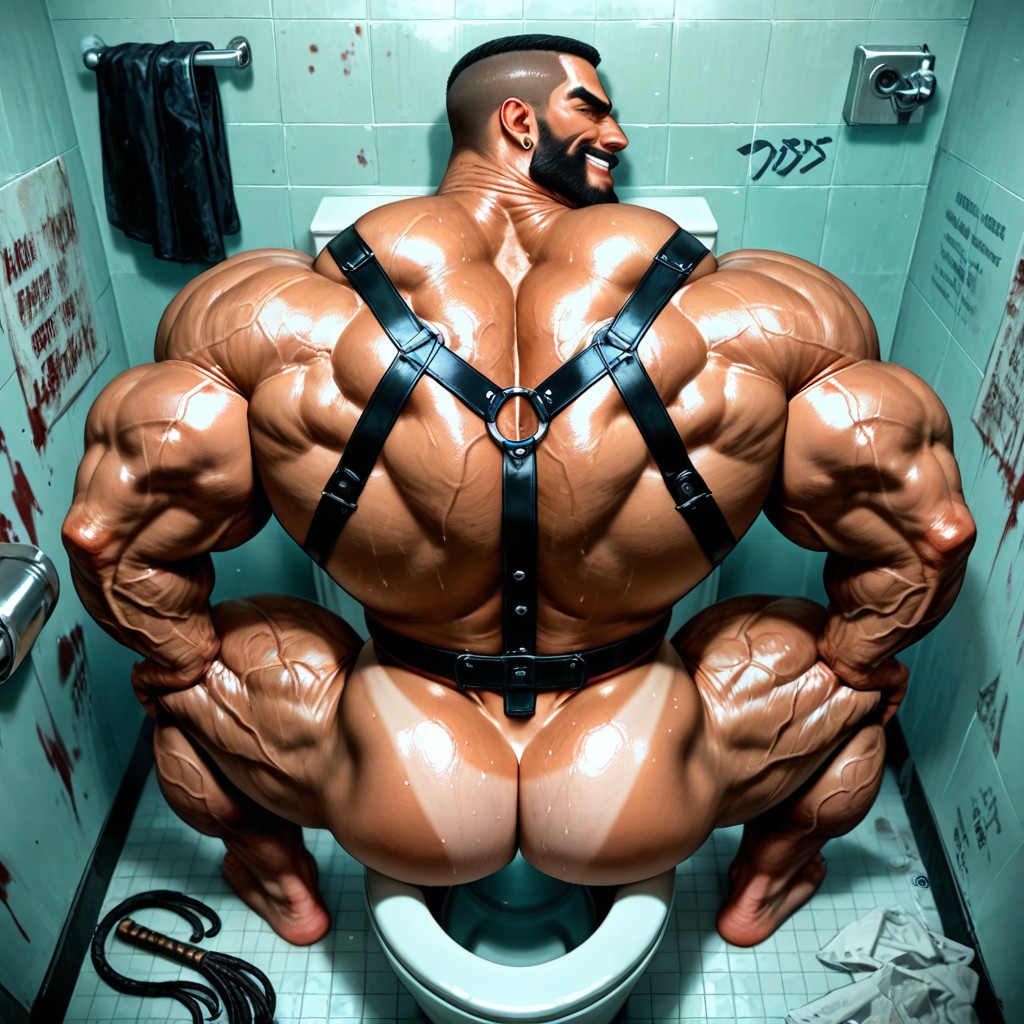 No Hair On Legs, Thick Eyebrows, Sitting Down On Toilet Pornografia gay com IA