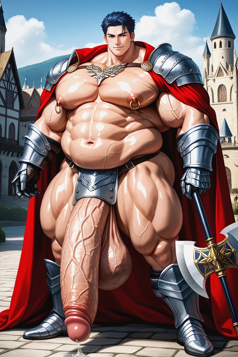 Morbidly Obese, Absurdly Long Oversized Penis, Smirk AI Gay Porn