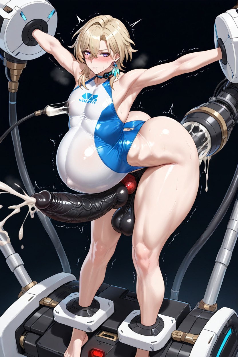 Perfect Anatomy, Machine Restrained, Thick Femboy AI Gay Porn