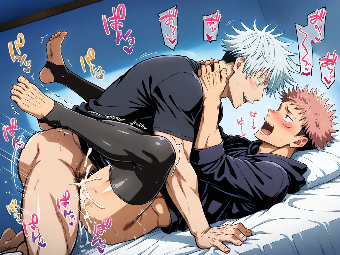 Two Males, Gojo Satoru Is Top, Itadori Yuuji Fucked In The Ass By Gojo Satoru AI同性戀黃片