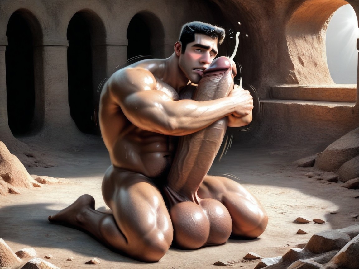 Caught, Colossal Fully Erect Uncut Hyperpenis Towers Over Him, Skinnyfit Porno IA Gay