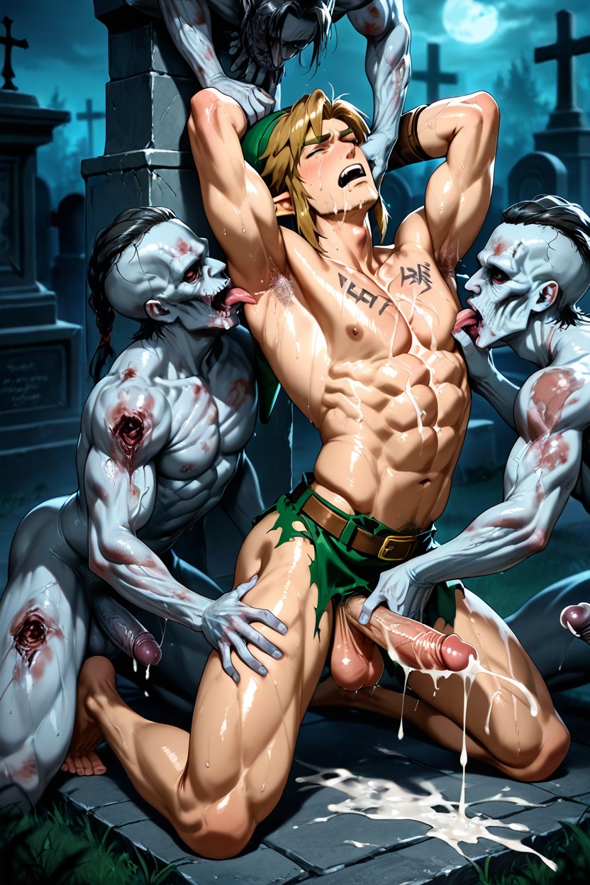 Full Body Orgasm, Cum Shot, In A Cemetery AI Gay Porn
