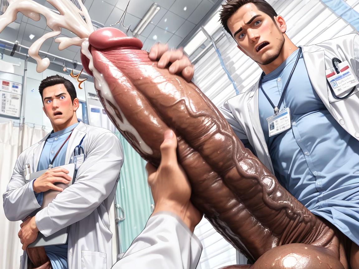 Impossibly Gigantic Cock Extends Meters, Correct Anatomy, Labcoat Porno IA Gay