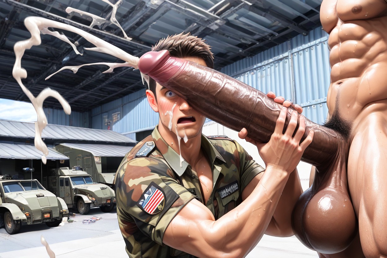 Gay, Hands Fondling Massive Balls, Movement Lines Pornografia gay com IA