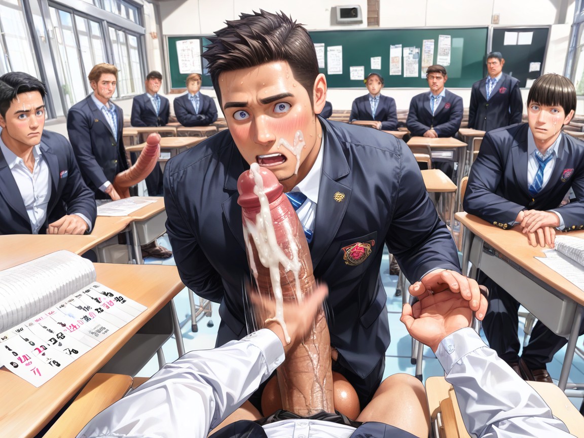 Very Surprised, Giant Balls, Penis Base Realistically Attached To Crotch ゲイAIポルノ