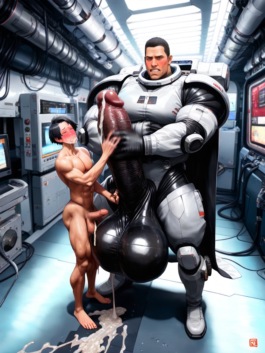 Impossibly Gigantic Cock Extends Many Meters, Very Surprised, Motion Blur Pornografia gay com IA
