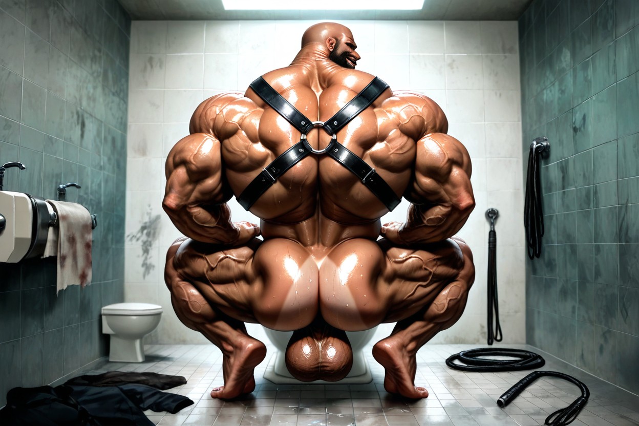 Long Black Beard, No Hair On Legs, Massive Meaty Body ゲイAIポルノ
