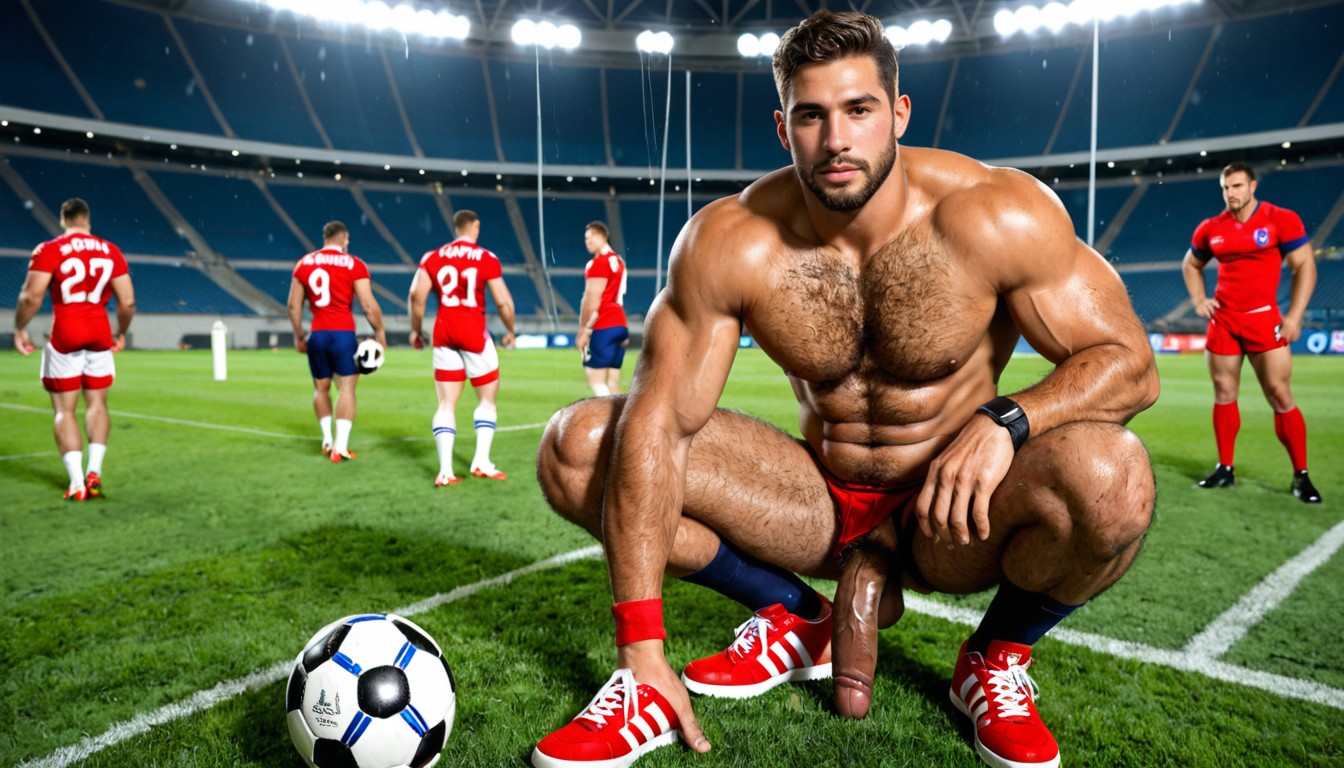+, Massive Thick Chest, Football Stadium ゲイAIポルノ