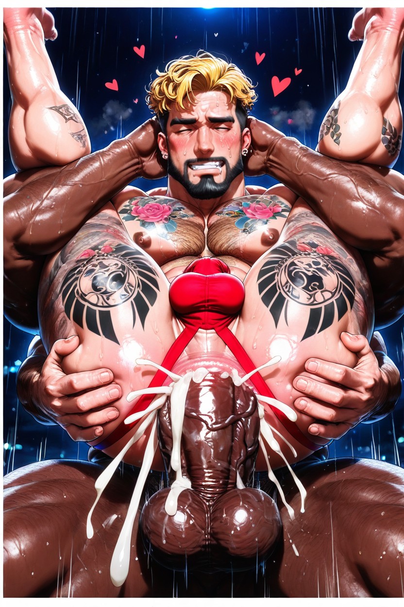 Hairy Balls, Stretching Asshole, 침 흘리기 게이 AI 포르노
